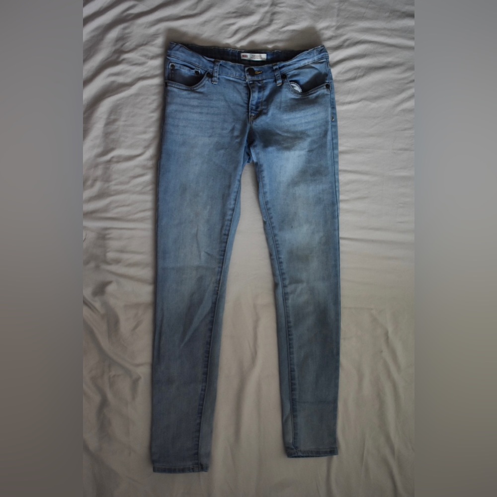 Levi’s performance 710 super skinny straight girls’ jeans light wash size 14